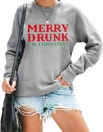 🎅 merry christmas sweatshirt for women - funny letter print sweater - casual fall long sleeve tops логотип