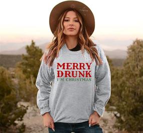 img 2 attached to 🎅 Merry Christmas Sweatshirt for Women - Funny Letter Print Sweater - Casual Fall Long Sleeve Tops