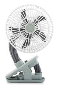 img 3 attached to 👶 O2COOL 4 Inch Clip-On Stroller Fan - Portable Battery-Operated Clip Fan for Outdoors, Car Seats, Strollers, Baby Cribs - Flexible Neck & Adjustable Head for Multi-Directional Cooling - Grey (FC04001)