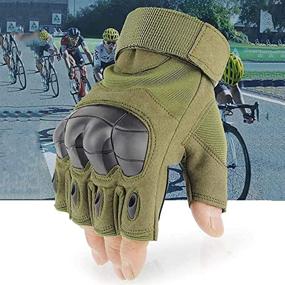 img 1 attached to 🧤 Tactical Fingerless Half Finger Gloves for Outdoor Cycling, Motorcycle, Hiking, Camping, and Driving – Guante