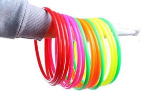 img 2 attached to OBTANIM 12 Pcs Plastic Ring Toss Game Set: Enhance Kids' Speed, Agility and Fun Outdoors with Random Color Rings