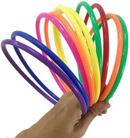 img 3 attached to OBTANIM 12 Pcs Plastic Ring Toss Game Set: Enhance Kids' Speed, Agility and Fun Outdoors with Random Color Rings