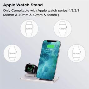 img 3 attached to 🔋 BNCHI 2-in-1 Aluminum Alloy Wireless Charging Station - Apple Watch Holder 6/5/4/3/2/1 and Wireless Charger for iPhone 13/13 Pro/12/12 Pro/11/11 Pro/X/XR/XS/XS Max/8 Plus/8 (Silver)