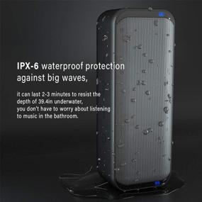img 3 attached to 🔊 AYCOMIT Водонепроницаемые беспроводные колонки Bluetooth - 12 часов воспроизведения, 12 Вт звука высокой четкости и баса, портативный слот для TF-карты AUX-линия, перезаряжаемый - Идеально подходит для iPhone Android, Handsfree душ вечеринка в доме в путешествиях в офисе