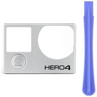 gopro hero 4 black and silver front faceplate frame housing repair part - replacement for enhanced seo logo