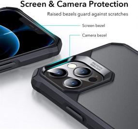 img 1 attached to ESR Air Armor iPhone 12 Pro Max Case: Military-Grade Drop Protection, 📱 Shock-Absorbing Corners, Anti-Yellowing Hard Back, Scratch Resistant, Flexible Frame - Frosted Black, 6.7