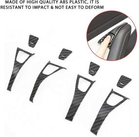 img 1 attached to Enhance Your Tesla Model 3 & Model Y with Stylish Carbon Fiber Pattern Side Door Open Lock Pin Switch Button Frame Cover Trim Decoration [4 Pairs]