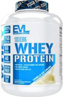 🍦 evlution nutrition 100% whey protein: high-quality 25g protein, 6g bcaas, 4g glutamine, gluten-free - vanilla ice cream flavor - 5 lb bulk size logo