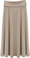 baby o basic stretch slinky knit fold over waist ankle length long maxi skirt for girls kids, ages 4 to 18 logo