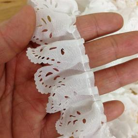 img 2 attached to PEPPERLONELY 5M White 2-Layer Pleated 🎀 Organza Lace Ribbon: Elegant and Gathered Mesh Fabric