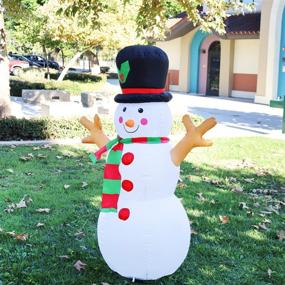 img 3 attached to 🎅 GOOSH 5 Ft Inflatable Snowman Christmas Outdoor Decoration: Festive Blow Up Snowman Yard Décor for Holiday Party & Garden