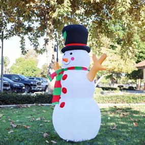 img 2 attached to 🎅 GOOSH 5 Ft Inflatable Snowman Christmas Outdoor Decoration: Festive Blow Up Snowman Yard Décor for Holiday Party & Garden