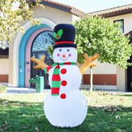 🎅 goosh 5 ft inflatable snowman christmas outdoor decoration: festive blow up snowman yard décor for holiday party & garden logo
