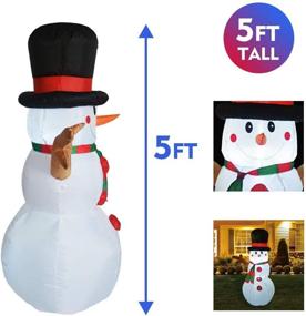 img 1 attached to 🎅 GOOSH 5 Ft Inflatable Snowman Christmas Outdoor Decoration: Festive Blow Up Snowman Yard Décor for Holiday Party & Garden