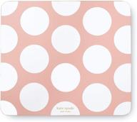 коврик для мыши kate spade в горошек из искусственной кожи 9x8, нескользящий, персиково-розовый с крупными точками - отличный аксессуар для рабочего стола! логотип