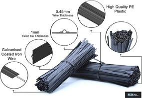 img 3 attached to Flixall Premium Quality Reusable Black Plastic Coated Twist Ties for Household and Office use - Pack of 100, 5 inches
