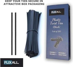 img 1 attached to Flixall Premium Quality Reusable Black Plastic Coated Twist Ties for Household and Office use - Pack of 100, 5 inches