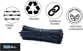 img 2 attached to Flixall Premium Quality Reusable Black Plastic Coated Twist Ties for Household and Office use - Pack of 100, 5 inches