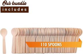 img 2 attached to 🌱 110-Pack of Eco-Friendly Mini Wooden Spoons - 3.9-inch, Disposable, Biodegradable Cutlery for Desserts, Parties, and Events - Compostable Tiny Wood Utensils - Superior to Bamboo Palm