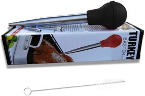 img 3 attached to 🦃 Stainless Steel Turkey Baster with Cleaning Brush, Marinade Needles, and Baster Syringe for Cooking - Black Color