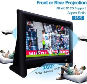 img 2 attached to 🎥 Immerse Yourself in Outdoor Cinema Magic with the 20 Feet Inflatable Movie Screen Set: Perfect for Front and Rear Projection Home Theater, Backyard Pool Fun, and More!