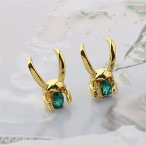 img 3 attached to 🎥 WSNANG Movie Helmet Stud Earrings: Stylish Green Crystal Alloy Jewelry for Fans, Cosplay Props Gift & Movie Enthusiasts