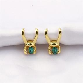 img 1 attached to 🎥 WSNANG Movie Helmet Stud Earrings: Stylish Green Crystal Alloy Jewelry for Fans, Cosplay Props Gift & Movie Enthusiasts