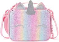 🌈 mibasies kids insulated lunch box: a vibrant rainbow unicorn bag for girls! logo