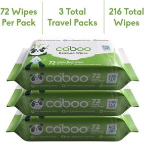 img 3 attached to 🌿 Caboo Tree-Free Bamboo Baby Wipes: Eco-Friendly, Naturally Derived and Gentle for Sensitive Skin - 3 Resealable Travel Packs with 72 Wipes Each, Total of 216 Wipes