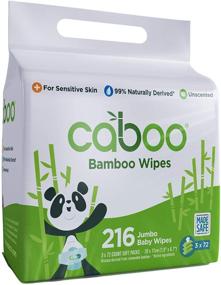 img 4 attached to 🌿 Caboo Tree-Free Bamboo Baby Wipes: Eco-Friendly, Naturally Derived and Gentle for Sensitive Skin - 3 Resealable Travel Packs with 72 Wipes Each, Total of 216 Wipes