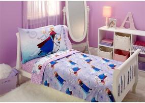 img 3 attached to ❄️ Disney Frozen Unleash The Magic 4pc Toddler Bedding Set - Elsa, Anna, Olaf: Transform Your Child's Bedroom Into a Winter Wonderland!