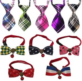 img 3 attached to Lebbeen 10pcs/Pack: Stylish Adjustable Pet Bow Ties Necktie for Cool Gentle Teddy Cat, Dog, and Rabbit