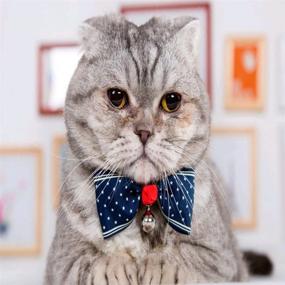 img 1 attached to Lebbeen 10pcs/Pack: Stylish Adjustable Pet Bow Ties Necktie for Cool Gentle Teddy Cat, Dog, and Rabbit