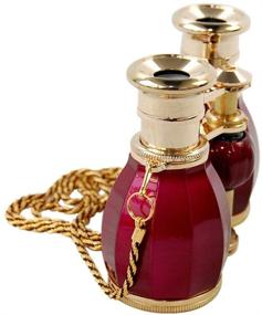 img 2 attached to HQRP 4 X 30 Opera Glasses Antique Style Burgundy Pearl With Gold Trim W/Necklace Chain 4X Extra High Magnification With Crystal Clear Optics (CCO)