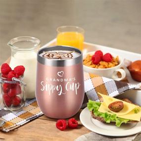 img 1 attached to 🌹 Rose Gold Gifts for Grandma: Grandma's Sippy Cup Wine Tumbler with Lid - 12 Oz Insulated Stainless Steel Tumbler with Straw for Birthday, Mother's Day, Best Grandma Nana