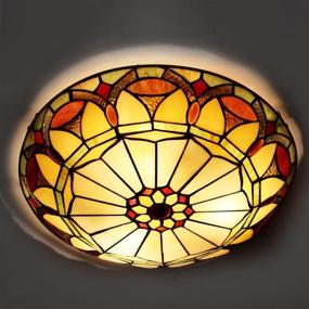 img 3 attached to 💡 Tiffany Ceiling Light Flush Mount: Modern Style Decor for Hallway Living Room Bedroom - 3-Light, 16 inches Width - ARTZONE