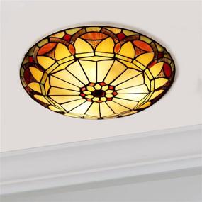 img 2 attached to 💡 Tiffany Ceiling Light Flush Mount: Modern Style Decor for Hallway Living Room Bedroom - 3-Light, 16 inches Width - ARTZONE