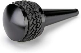 img 2 attached to 🚗 DV8 Offroad Billet Aluminum Replacement Shift Knob, Engineered with Patented Rubber Tread Grip, for 2011-2018 Jeep Wrangler JK (Black)