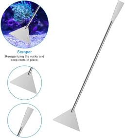 img 1 attached to Luxiv Aquarium Aquascape Tools Kit - 6 in 1 Stainless Steel Tweezers, Scissors, Spatula for Aquatic Plant Aquascaping in Fish Tank - Includes Fishing Net & 80P pH Paper