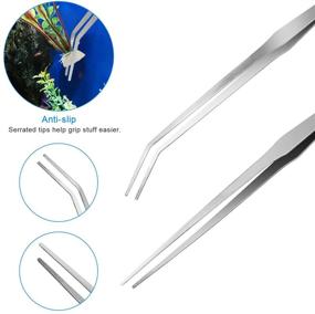 img 2 attached to Luxiv Aquarium Aquascape Tools Kit - 6 in 1 Stainless Steel Tweezers, Scissors, Spatula for Aquatic Plant Aquascaping in Fish Tank - Includes Fishing Net & 80P pH Paper