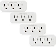 maxxima 3 grounded multi outlet adapter wall plug - expand to 3 outlets with outlet extender wall tap - pack of 4 logo