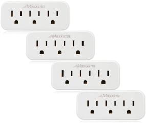 img 4 attached to Maxxima 3 Grounded Multi Outlet Adapter Wall Plug - Expand to 3 Outlets with Outlet Extender Wall Tap - Pack of 4