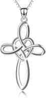 stunning yfn celtic knot cross necklace: exquisite infinity love heart pendant in sterling silver logo