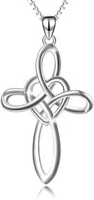 img 4 attached to Stunning YFN Celtic Knot Cross Necklace: Exquisite Infinity Love Heart Pendant in Sterling Silver