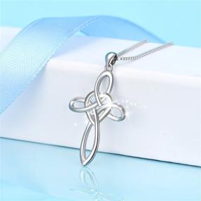 img 1 attached to Stunning YFN Celtic Knot Cross Necklace: Exquisite Infinity Love Heart Pendant in Sterling Silver