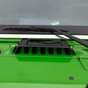 img 1 attached to 🚙 Enhance Your Jeep Wrangler with JeCar Hood Vent Hood Scoop Vent Cover in Black (1997-2017 TJ JK Unlimited)