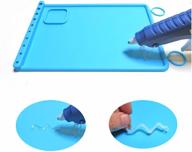 🔵 premium hot glue gun mat - non-stick silicone gluing mat, reusable glue pad for glue gun (blue) logo