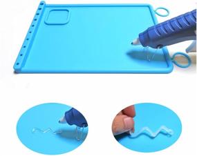 img 4 attached to 🔵 Premium Hot Glue Gun Mat - Non-stick Silicone Gluing Mat, Reusable Glue Pad for Glue Gun (Blue)