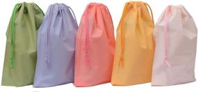 img 1 attached to Assorted Colors 6'' x 9'' Drawstring Treat Cello Bags for Kids Party Favors, Goodies, and Gift Wrapping - Ideal for Gym, Sports, Travel, and Garments Organization and Storage - Plastic Bags with Bottom Gusset - Pack of 25