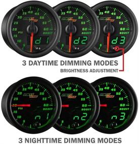 img 1 attached to MaxTow Double Vision 280 F Oil Temperature Gauge Kit - Black Face - Green LED Dial - Analog & Digital Readouts - Trucks - 52mm